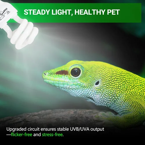 Miniatura 5 de REPTI ZOO Luz UVB para reptiles tropicales, paquete de 2 bombillas de reptil UVA UVB 5.0 15 W, lámpara UVB para crestado, Gecko, leopardo, gecko