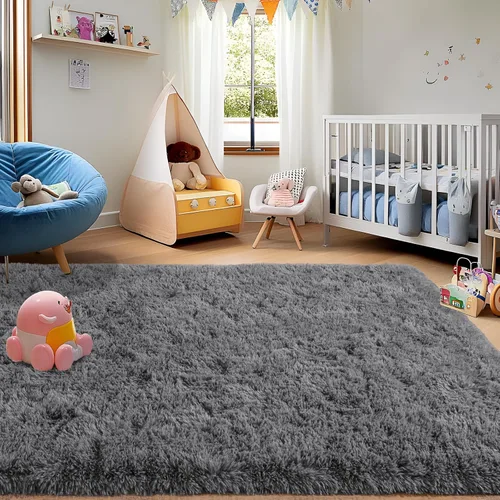 Miniatura 207 de Alfombras de área de 8x10 para sala de estar, alfombra shaggy grande ultra suave y esponjosa para dormitorio, alfombras de felpa mullida Blanco crema