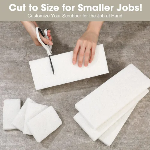 Miniatura 5 de 40 almohadillas para fregar no rayones, reutilizables, para cocina, color blanco, esponjas, multiusos, para suministros de limpieza de cocina