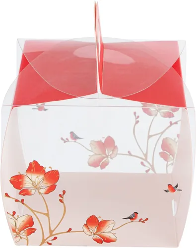 Miniatura 13 de Restaurantware - Cajas individuales para cupcakes de 4 x 4.25 pulgadas, 100 cajas de exhibición desechables para cupcakes - Con asa, acento de Rojo