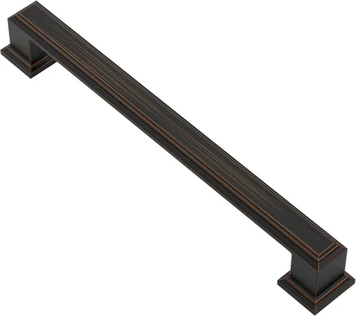 Miniatura 19 de Alzassbg - Paquete de 10 tiradores de gabinete de níquel negro cepillado de 3 pulgadas (76mm) con agujero central, manijas de gabinete de cocina