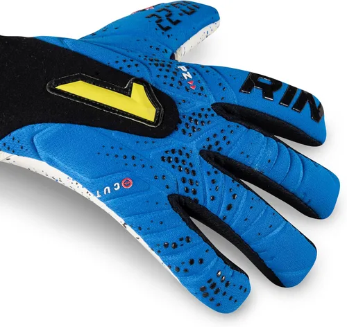 Miniatura 6 de Rinat Kronos 10:22 Guante de portero de césped – Guantes de portero de fútbol duraderos con palma de látex HGP+, corte negativo para un ajuste Azul
