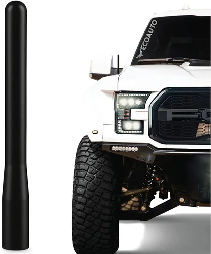 EcoAuto Antena corta Ford compatible con F150 F250 F350 Super Duty, Bronco, Ford Raptor Accesorios y Dodge RAM - Diseño antirrobo - Antena segura