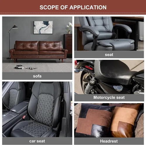 Miniatura 6 de Kit de Cinta de Parche para Reparación de Cuero, Reparación de Cuero Autoadhesiva para Muebles, Sofá, Sillón, Asientos de Automóvil, Silla