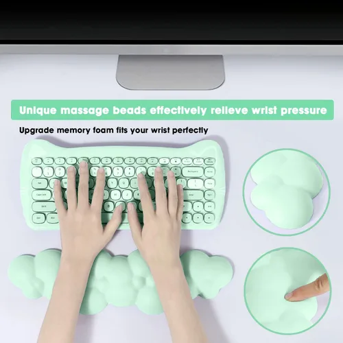 Miniatura 5 de ATTACK SHARK Alfombrilla de mouse 4 en 1, reposamuñecas para teclado, soporte para reposamuñecas y juego de posavasos de cuero con alfombrilla