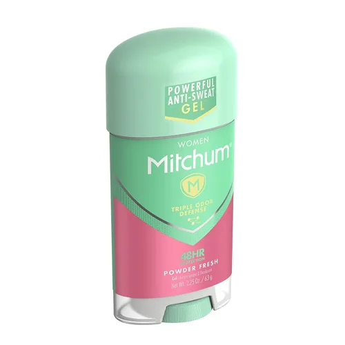 Miniatura 4 de Mitchum Desodorante antitranspirante de gel, triple defensa de olores para mujeres, polvo fresco, 2.25 onzas, paquete de 4