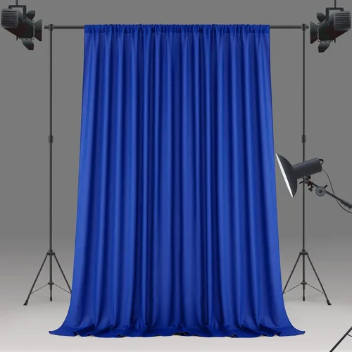 Miniatura 3 de HOMEIDEAS Cortinas de fondo azul real de 10 x 10 pies, fondo de fotos, cortinas de poliéster con bolsillo para barra para decoración de fiestas
