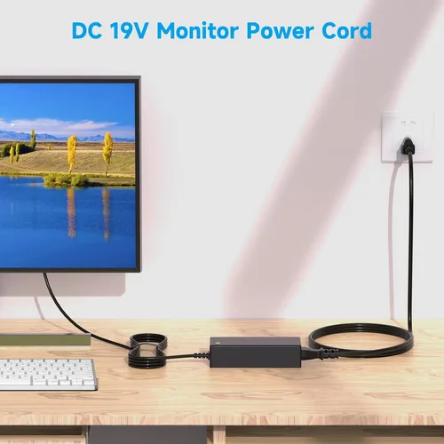 Miniatura 3 de Cable de alimentación de 19 V compatible con monitor HP de 20" 21.5" 23" 23.8" 25" 27"; 22cwa 25vx 22bw 23bw 23cw 24ea 24es 25bw 25es 25xw 27bw 27xi