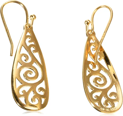 Miniatura 2 de Arete con forma de lágrima y diseño entramado de plata de ley, plata de ley, Plateado, 1200600