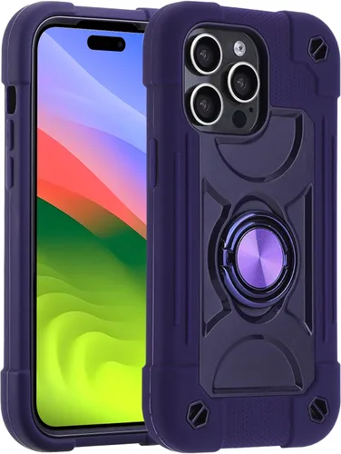 Miniatura 87 de MARKILL Funda compatible con iPhone 15 de 6.1 pulgadas con soporte integrado, [grado militar resistente de cuerpo completo] protección contra Rosa