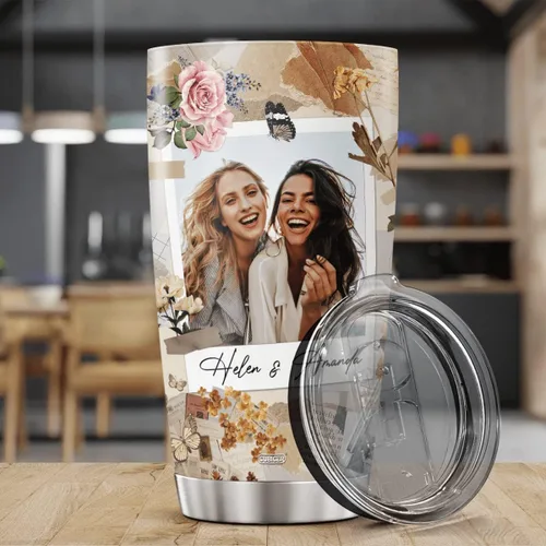 Miniatura 4 de CUBICER Vasos de café personalizados con foto personalizada para mejores amigos, tazas de té con tapa, frases divertidas, nombre personalizado