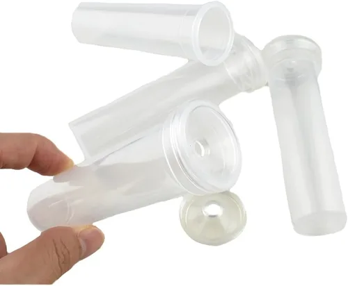 Miniatura 15 de HAHIYO 60 tubos florales de plástico transparente de 1.6 x 0.7 pulgadas, viales de flores con tapas de silicona para plantas, arreglos de flores