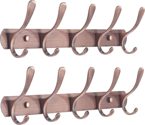 Miniatura 13 de SKOLOO Perchero de pared moderno, perchero de pared de metal con 5 ganchos, resistente riel de pared para colgar abrigos, chaquetas, ropa, Negro