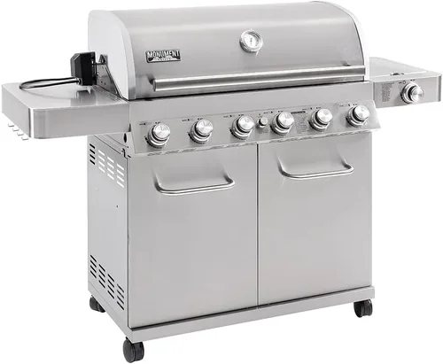 Miniatura 12 de Monument Grills Parrillas de gas propano de 4 quemadores más grandes de acero inoxidable con kit de asador (2 artículos)