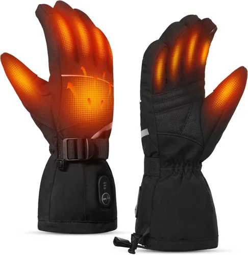 Guantes térmicos con batería de 7.4 V recargables para hombres y mujeres, recargables para senderismo, esquí, ciclismo, campamento y pesca, guantes