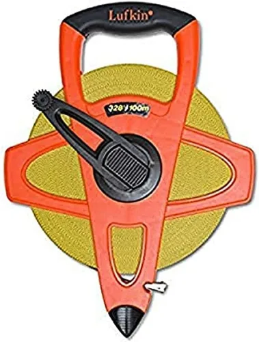 Lufkin FE200D 1/2" x 200' Cinta métrica de ingeniero de fibra de vidrio Hi-Viz® naranja, 1