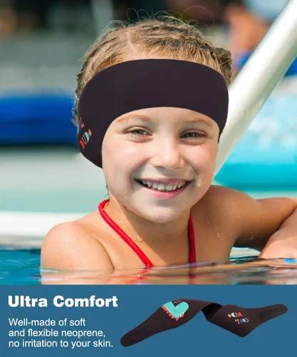 Miniatura 5 de MoKo Diadema de natación para niños y adultos, linda diadema Swinmmers para mantener el agua fuera, impermeable, banda de protección para los oídos
