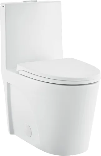 Miniatura 12 de Swiss Madison SM-1T254 St. Tropez - Inodoro de una pieza con descarga dual Tornado, 0.8/1.28 GPF, con asiento de cierre suave, altura cómoda BLANCO