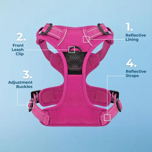 Miniatura 5 de Voyager - Arnés con doble correa para perro, con control sin tirones, ajustable, suave pero fuerte para mascotas, para perros medianos y grandes