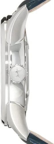 Miniatura 2 de Hamilton Jazzmaster - Funda de corazón abierto de 1654in esfera plateada correa de cuero azul modelo H32705651 Plateado Reloj automático