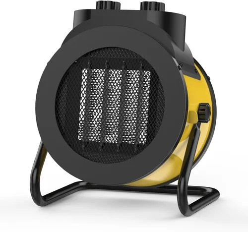 Calentador de espacio eléctrico de 1500 W con ángulo ajustable de 90 grados, protección contra sobrecalentamiento, calentador para garaje, oficina,