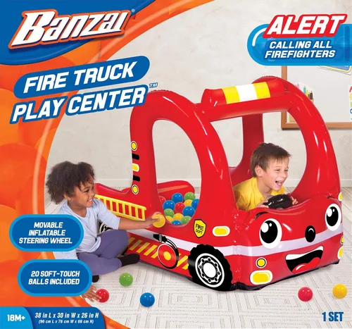 Miniatura 3 de Banzai Rescue Fire Team Play Center - Piscina de pelotas con 20 bolas, juguete