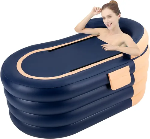Bañera inflable para adultos, bañera plegable y portátil con bomba de aire eléctrica inalámbrica, bañera de spa unisex, circulación de calor de