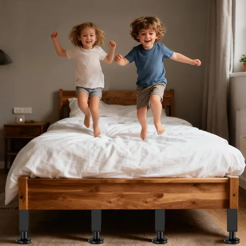 Miniatura 7 de 6 patas de soporte de cama de altura ajustable, patas de soporte de marco de cama de metal resistente, elevadores de muebles de 6.3 a 8.1 pulgadas