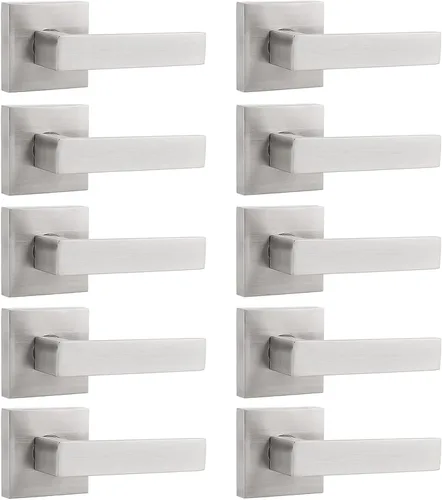 Miniatura 2 de Probrico Palancas Medias Ficticias Negro Mate, Pomos de Puerta Cuadrados que No Giran para Puertas de Mano Izquierda o Derecha, Manija de Puerta