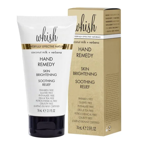 Miniatura 6 de Whish Remedio de manos de coco - Leche de coco y verbena, crema de manos orgánica con ácido glicólico para manos secas, envejecidas, exfoliante e