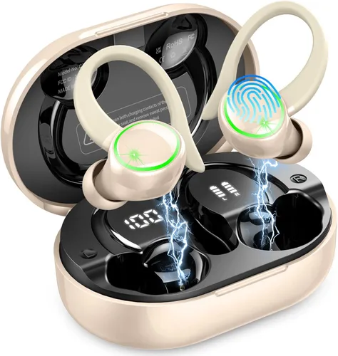 Miniatura 10 de Auriculares inalámbricos Matast, auriculares Bluetooth deportivos, auriculares con gancho para el oído IP7 impermeables con entrenamiento
