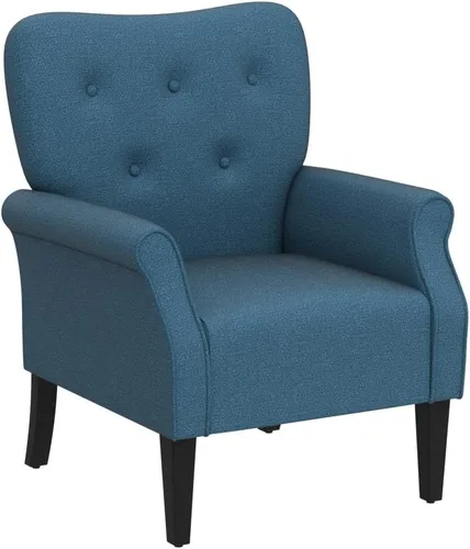 Miniatura 5 de Yaheetech Sillón Moderno, Silla de Acento de Mediados de Siglo con Patas de Madera Resistentes y Respaldo Alto para Espacios Pequeños, Silla de Club