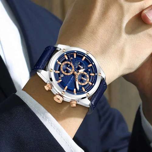 Miniatura 2 de MF MINI FOCUS Reloj de pulsera casual para hombre (multifuncionalimpermeableluminosocalendario) correa de cuero para hombre