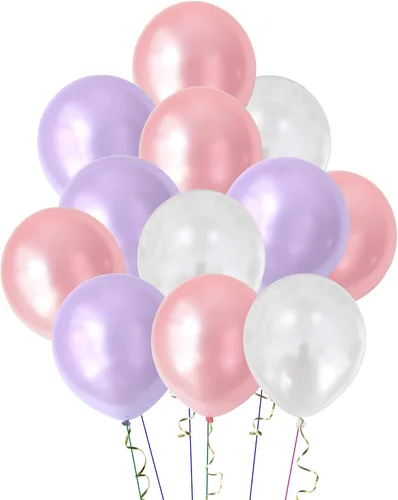 Globos metálicos morados, rosados y blancos, colores surtidos para cumpleaños, boda, baby shower, suministros de fiesta aibushishou, Rosa, morado,