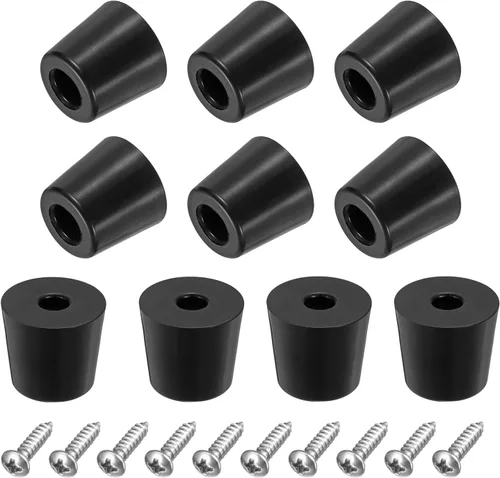 Miniatura 16 de uxcell 10 piezas topes de goma, almohadillas redondas de 0.28 pulgadas de alto x 0.51 pulgadas de ancho con arandela de acero inoxidable y tornillos