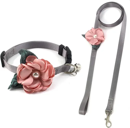Miniatura 7 de Collar de perro y gato con flor de geranio, collar de nailon para cachorro con campana de perlas, accesorio de disfraz de Yorkie de Chihuahua