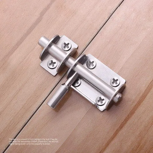 Miniatura 6 de Mini cerrojo deslizante para puerta, 2.6 pulgadas de acero inoxidable resistente (paquete de 2) OLT con orificio para candado, pestillos interiores