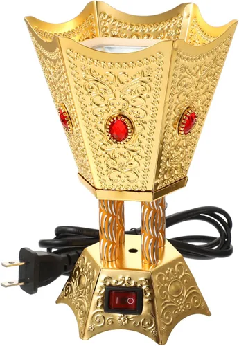 Quemador de incienso eléctrico de escritorio, quemador de incienso eléctrico enchufable, centro de mesa, enchufe de EE. UU., decoración vintage