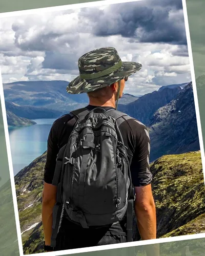 Miniatura 6 de Coume 6 sombreros de safari Boonie a granel de ala ancha para hombres y mujeres, gorra de camuflaje Boonie para safari militar senderismo
