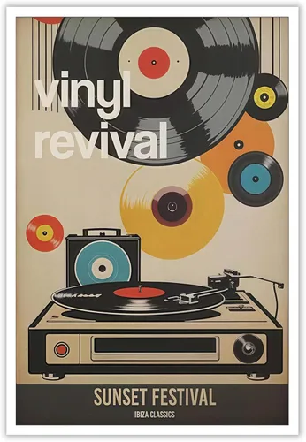 Miniatura 12 de Discos de vinilo vintage, arte de pared, póster de música retro japonesa Ukiyo-E asiática, impresiones de imágenes musicales estéticas, pintura