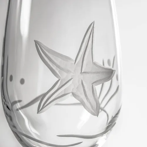 Miniatura 3 de Rolf Glass Starfish - Copas de vino multiusos de 18 onzas, juego de 4 copas de vino grandes, sin plomo, copas de vino grandes grabadas, fabricadas
