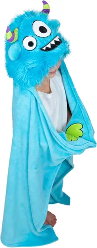 Miniatura 13 de Manta con capucha portátil Lazy One para niños, manta con capucha de animales (lobo)