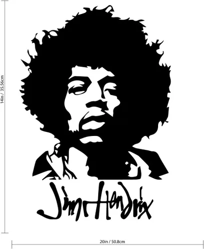 Miniatura 3 de Aurabeam Jimi Hendrix - Adhesivo decorativo de pared de 14 x 20 pulgadas, decoración de ventana, calcomanías de vinilo con letras y artistas