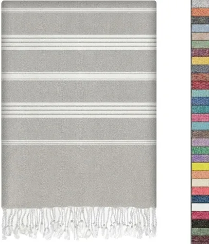 Miniatura 11 de EPHESUS TOWELS Toalla de playa turca de gran tamaño de 38 x 70 pulgadas, diseño sultán, toalla turca para playa, baño, piscina, gimnasio, yoga