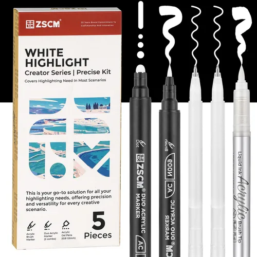 Miniatura 8 de ZSCM Bolígrafos de gel acrílico 3D de 48 colores y cuaderno de bocetos de papel negro para dibujo, bolígrafo de tinta acrílica de punta fina