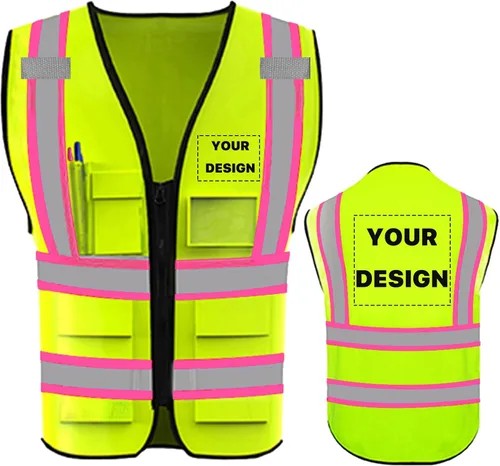 Miniatura 51 de Chaleco de Seguridad de Alta Visibilidad con Alta Reflectividad, Ropa de Trabajo de Seguridad Personalizada con Logotipo, Tiras Reflectantes