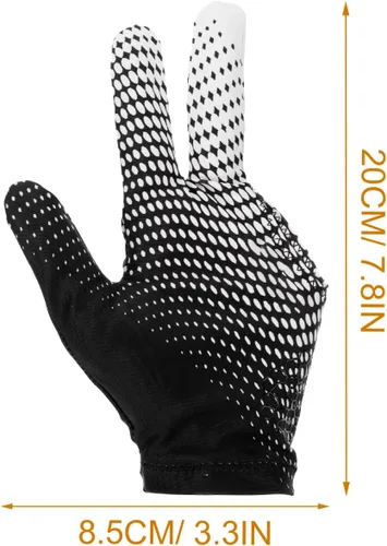 Miniatura 5 de EXCEART Guantes elásticos de 3 dedos para mostrar billar, tiradores de billar, carom, billar, taco, guantes deportivos para llevar en la mano