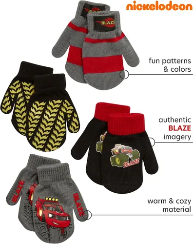 Miniatura 2 de Nickelodeon Paquete de 4 manoplas o guantes para niños Paw Patrol y Blaze (niñosniños pequeños)