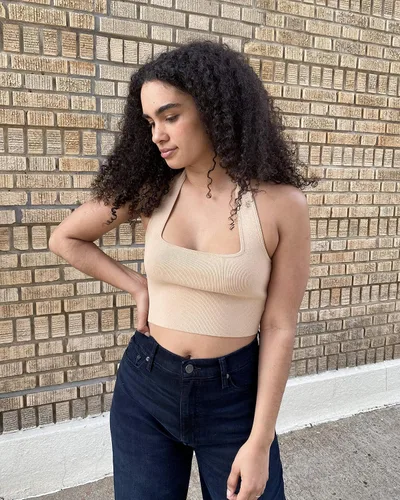 Miniatura 2 de The Drop Greta - Suéter ajustado con cuello cuadrado para mujer