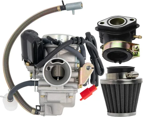 GY6 (150cc) Carburador para motores de 150cc 125cc 152QMJ 157QMJ de 4 tiempos, con estrangulador eléctrico para motocicleta y scooter - Carburador